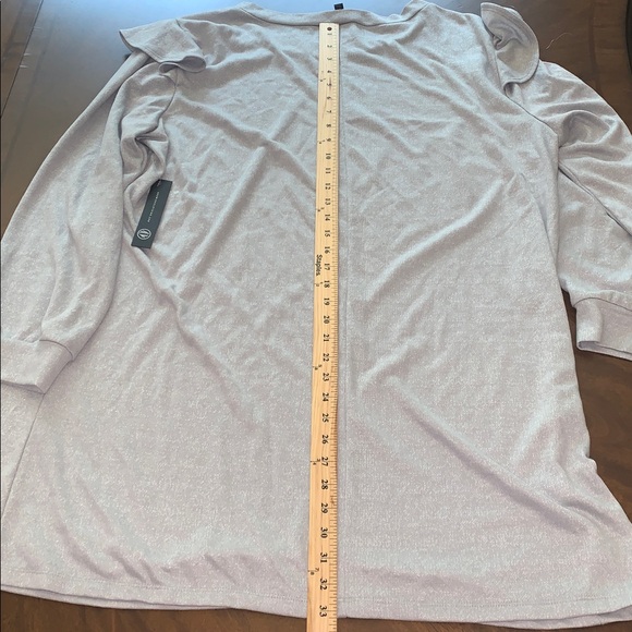 🎅 AS U WISH Silver Ruffle Shoulder Tunic NWT 3X - Picture 11 of 12